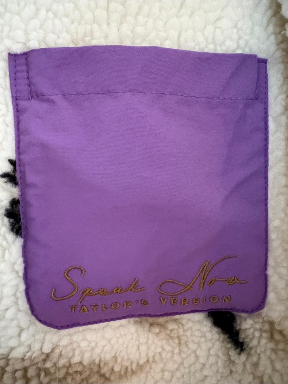 Taylor Swift Cream Sherpa Jacket with Purple Accents and Koi Print - Picture 5 of 7